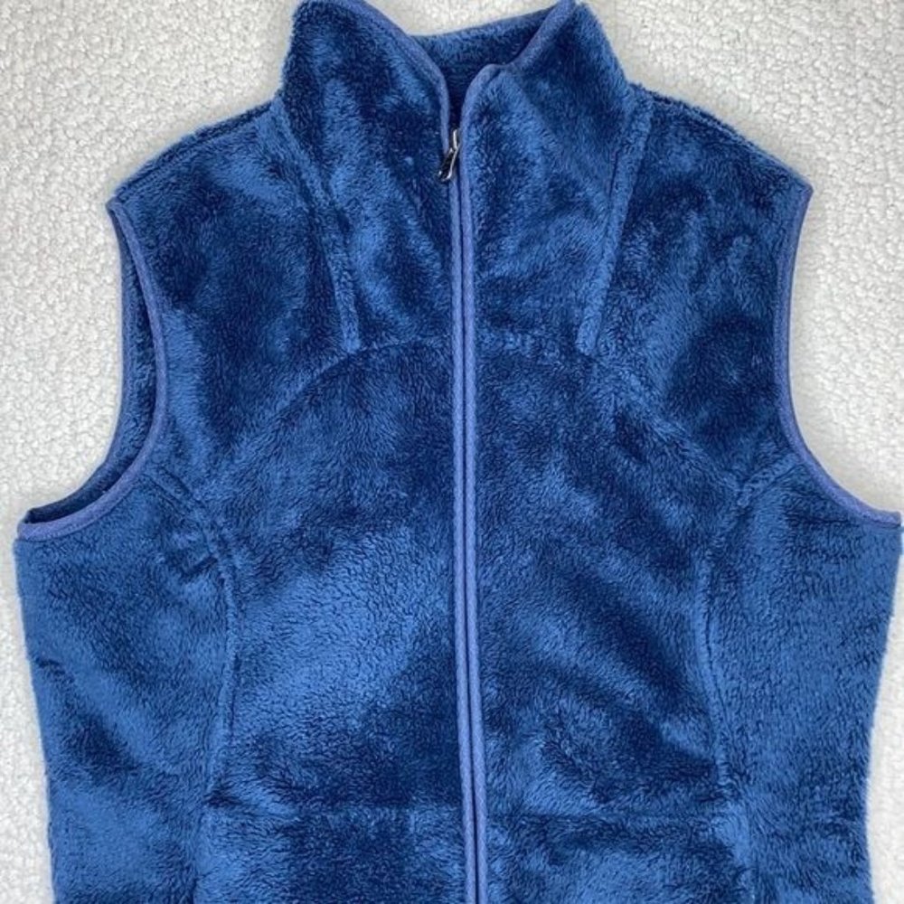 The North Face Fuzzy Blue Fleece Vest: Size Small - Picture 3 of 9
